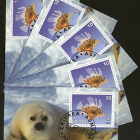 Eritrea 2001 Seal Fish Marine Life & Mammals Animals M/s Cancelled x 5 # 054 - Phil India Stamps