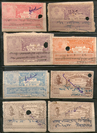 India Fiscal Bharatpur State 50 Different Revenue and Court Fee Stamps # 5501 - Phil India Stamps