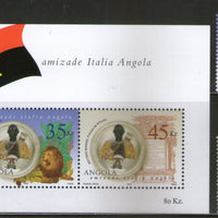 Angola 2002 Italy Friendship Flag Lion Wildlife Sc 1234-35a 2v+M/s MNH # 5503