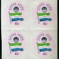 Sierra Leone 1971 40c Flag Map Coin Odd Shaped Sc 420 BLK/4 MNH # 5508B