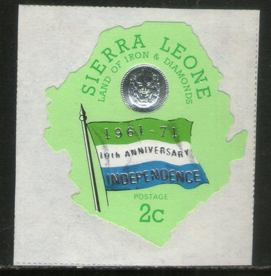 Sierra Leone 1971 2c Flag Map Coin Odd Shaped MNH # 5573a