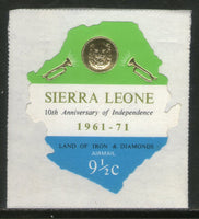Pièce de 9½ cents Sierra Leone 1971, forme étrange, autocollante, Sc C138, sans charnière, n° 5591a