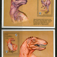 Gambia 1992 Dinosaurs Prehistoric Wildlife Animal Sc 1291-92 M/s MNH # 5680