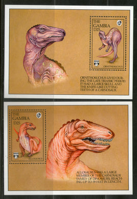 Gambia 1992 Dinosaurs Prehistoric Wildlife Animal Sc 1291-92 M/s MNH # 5680