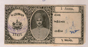 India Fiscal Wadhwan State 1An King Type 16 KM 161 Court Fee Stamp # 568
