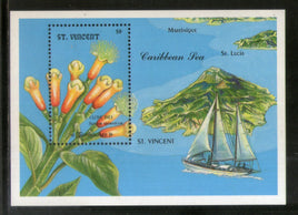 St. Vincent 1992 Plantes médicinales Fleur de giroflier Sc 1676 M/s MNH # 5712