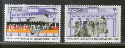St. Vincent Grenadines 1991 200th Anni. of Brandenburg Gate Germany Flag Specimen Sc 792-93 MNH # 572