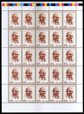 Vietnam 2019 Mahatma Gandhi of India 150th Birth Anniversary Full Sheet of 25 Stamps MNH # 5777C
