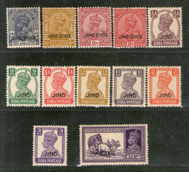 India Jind State 12 Diff. KG V/KG VI Postage and Service Stamps Cat. £85+ MNH # 5798