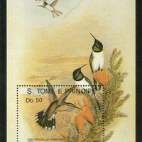 St. Thomas & Prince Is. 1989 Hummingbird Birds Wildlife Sc 874 M/s MNH # 5806