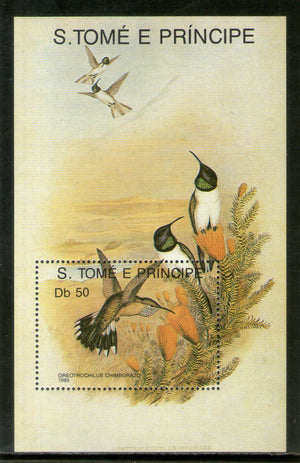St. Thomas & Prince Is. 1989 Hummingbird Birds Wildlife Sc 874 M/s MNH # 5806
