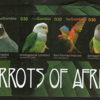 Gambia 2011 Parrots Macaw Birds Wildlife Animals Sc 3369 M/s MNH # 5850