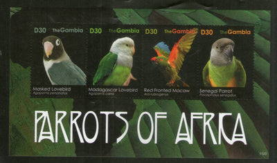 Gambia 2011 Parrots Macaw Birds Wildlife Animals Sc 3369 M/s MNH # 5850