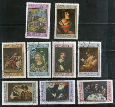 South Arabia - Mahara State 1967 Painting by Famous Painters Art 9v set Cancelled # 5871a