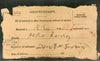 India 1896 Jorya /  Kattywar t.w. Bombay Princes Dock & Bombay Inland Regn Canc on Acknowledgement # 5884