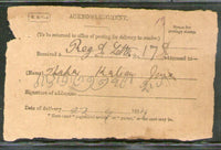 India 1896 Amran B.O. /  Kattywar  to Karachi Canc on Acknowledgement  # 5888