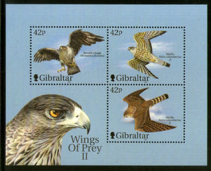 Gibraltar 2000 Raptors Birds of Prey Eagle Wildlife M/s Sc 853d MNH # 5929