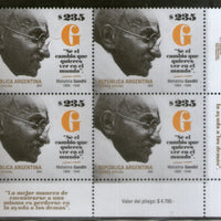 Argentina 2019 Mahatma Gandhi of India 150th Birth Anniversary 1v BLK/4 MNH # 5942B