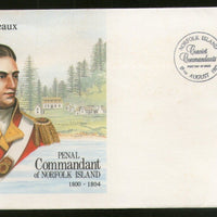 Norfolk Islands Major Joseph Foveaux Postal Stationery Envelope FD Cancelled # 6041