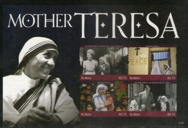 St. Kitts 2011 Mother Teresa of India Nobel Prize Winner Sc 805 Sheetlet MNH # 6056