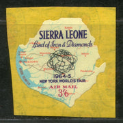 Sierra Leone 1964 3sh6p Worlds Fair Map Odd Shaped Adhesive Sc C18 MNH # 607
