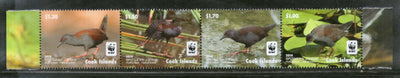 Cook Islands 2014 WWF Spotless Crake Birds Wildlife Animal Sc 1520-23 MNH # 6109