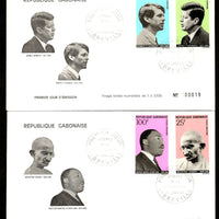 Gabon 1969 Mahatma Gandhi of India Luther King J. F Kennedy R. Kennedy FDCs # 6126
