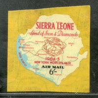 Sierra Leone 1964 6sh World Fair Map Odd Shaped Self Adhesive Sc C19 MNH # 618