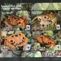 Aitutaki 2014 WWF Spotted Reef Crab Marine Life Animal Sc 626a M/s MNH # 6190