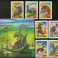 Tanzania 1994 Prehistoric Animals Dinosaurs Fossil Sc 1217-24 7v+ M/s MNH # 6277