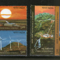 India 2007 Renewable Energy Solar Wind Hydro Biomass Setenant MNH # 629