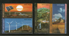 India 2007 Renewable Energy Solar Wind Hydro Biomass Setenant MNH # 629