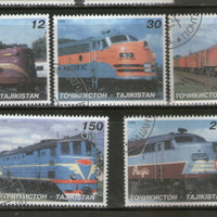 Tajikistan 1998 Locomotive Railway Train Transport Setenant Cancelled # 6315