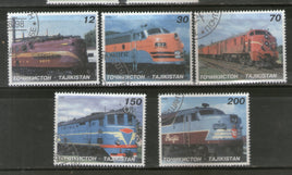 Tajikistan 1998 Locomotive Railway Train Transport Setenant Cancelled # 6315