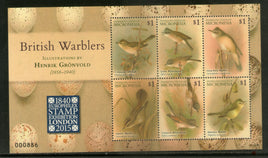 Micronesia 2015 British Warblers Birds Wildlife Fauna Sheetlet MNH # 6342