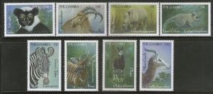 Gambia 2000 African Wildlife Zebra Rhinoceros Deer Animals Fauna Sc 2184-91 MNH # 634