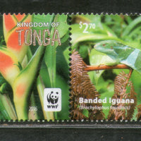 Tonga 2016 WWF Banded Iguana Reptiles Wildlife Animal 4v MNH # 6359