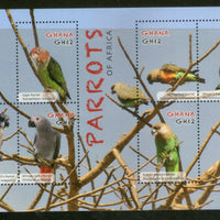 Ghana 2012 Parrots Birds Wildlife Fauna Sc 2704 Sheetlet MNH # 6362