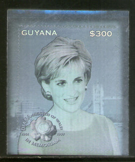 Guyana 1998 Princess Diana Commemoration Hologram Stamp Sc 3336A MNH # 637