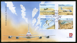 Namibia 2001 Civil Aviation Aeroplane Helicopter Transport 4v FDC # 6429