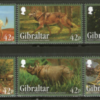 Gibraltar 2012 Rhinoceros Leopard Wolf Gorilla Animal Wildlife Sc 1353-58 MNH # 645