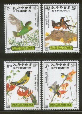 Ethiopia 1989 Parrot Birds Wildlife Animals Sc 1249-52 MNH # 646