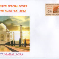 India 2012 Taj Mahal AGRAPEX-12 Architecture Terracotta EMBOSSED Special Cover # 6505