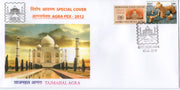India 2012 Taj Mahal AGRAPEX-12 Architecture Terracota EMBOSSED Special Cover # 6505