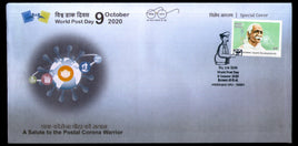 India 2020 A Salute to Postal Corona Warrior World Post Day COVID-19 Health Special Covers # 6549
