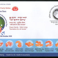 India 2020 Global Hand Washing Day Health for All Special Cover # 6594