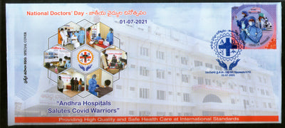 India 2021 Andhra Hospitals Salutes Covid Worriers Health Special Cover # 6626D