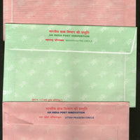 India 3 diff Red & Green Rakhi Postal Envelopes from UP & Maharashtra Circle Mint  # 6752