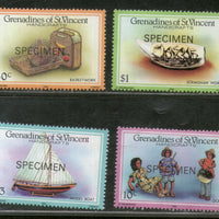 St. Vincent Grenadines 1986 Handicrafts Art Boat SPECIMEN Sc 519-22 MNH # 0675