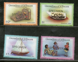 St. Vincent Grenadines 1986 Handicrafts Art Boat SPECIMEN Sc 519-22 MNH # 0675